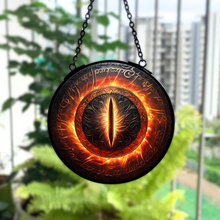 Load image into Gallery viewer, Fantasy Eye Stained Glass Ornament for Fantasy Novel Enthusiasts Suncatcher PopCulturePrints