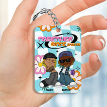 Load image into Gallery viewer, Personalized Couple Keychain - Together Since 2019 Keychains PopCulturePrints