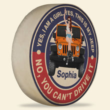 Load image into Gallery viewer, Personalized Jeep Girl Tire Cover - Yes, This Is My Jeep Tire Covers PopCulturePrints