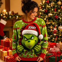 Load image into Gallery viewer, “Unwrap the Fun with Our Mischievous Santa Hat Shirt!” - Personalized Christmas Gift for Everyone