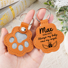 Load image into Gallery viewer, “Always my baby, now my angel” - Personalized Pet Hair Storage Keychain - Gift for Pet Lovers, Memorial Keepsake Keychains PopCulturePrints
