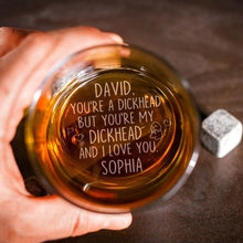 Load image into Gallery viewer, Personalized Whiskey Glass for Couples - Engraved Love Message Whiskey Glass PopCulturePrints