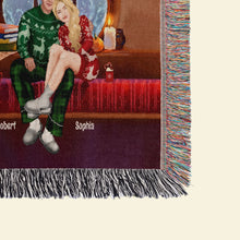Load image into Gallery viewer, Personalized Christmas Cuddle Blanket for Couples - Cozy Valentine's Day Gifts Blanket PopCulturePrints