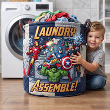 Load image into Gallery viewer, Hero Squad Quilted Laundry Basket - Personalized Gifts 06tydh090726 Laundry Basket PopCulturePrints