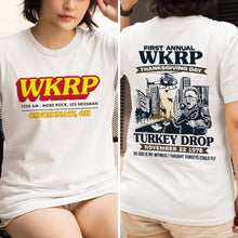 Load image into Gallery viewer, WKRP Thanksgiving Turkey Drop Hoodie Shirts PopCulturePrints