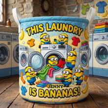 Load image into Gallery viewer, This Laundry is Bananas! - Funny Quilted Laundry Basket - Personalized Gift for Kids