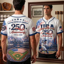 Load image into Gallery viewer, Celebrate America's 250th - Personalized Baseball Jersey for Sports Lovers