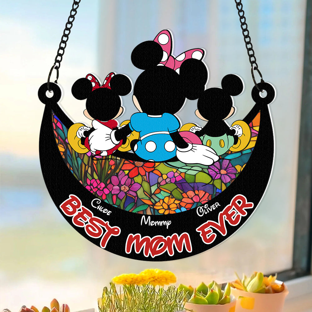 Best Mom Ever – Personalized Suncatcher Ornament for Mother's Day – Gift for Mom, Grandma & Kids Ornament PopCulturePrints