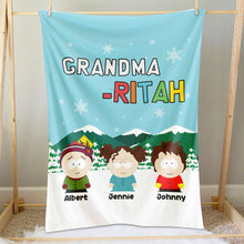 Load image into Gallery viewer, Customized Cartoon Character Blanket for Grandma - Personalized Gift Blanket PopCulturePrints