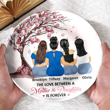 Load image into Gallery viewer, Mother & Daughters - Forever Linked Together Ceramic Plate - Personalized Gift for Mom & Grandma Ceramic Plate PopCulturePrints