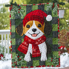 Load image into Gallery viewer, Festive Beagle Dog Quilt Bed Set for Christmas Blanket PopCulturePrints