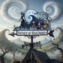 Load image into Gallery viewer, "Bring the Spooky Spirit Home!" - Personalized Spooky Father and Kids Metal Weather Vane - Unique Gift for Dad, Grandpa, and More Metal Signs PopCulturePrints