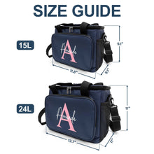 Load image into Gallery viewer, Personalized Monogram Initial Lunch Bag - Customized Cooling Tote for Everyone Lunch Bag, Cooling Tote PopCulturePrints