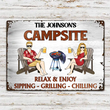 Load image into Gallery viewer, Sipping & Chilling Together - Personalized Classic Metal Sign for Couples Metal Sign PopCulturePrints
