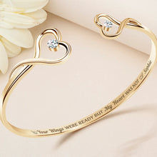 Load image into Gallery viewer, I Am Always With You - Personalized Gem Heart Cuff Bracelet Gem Heart Cuff Bracelet PopCulturePrints