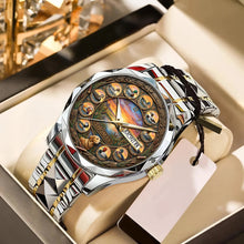 Load image into Gallery viewer, "For the Love of the Hunt: A Unique Timepiece" - Waterfowl Duck Hunting Steel Men's Watch - Personalized Gift for Hunters Men's Watch PopCulturePrints
