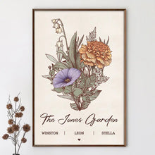 Load image into Gallery viewer, Grandma's Garden Family Birth Flower - Custom Personalized Poster for Mother's Day Gifts Poster PopCulturePrints