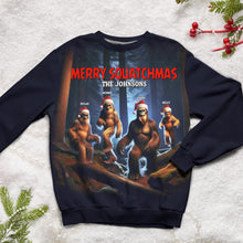 Load image into Gallery viewer, Personalized Merry Squatchmas Family Shirt AOP Products PopCulturePrints