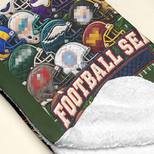 Load image into Gallery viewer, Embrace the Season: Personalized Team Helmet Blanket - Perfect Gift for Sports Fans
