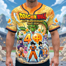 Load image into Gallery viewer, 40th Anniversary Adventure Baseball Jersey - Personalized Gift for Dragon Ball Fans AOP Products PopCulturePrints