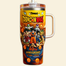 Load image into Gallery viewer, Celebrate Legendary Fighters: 40th Anniversary Dragon Ball Tumbler - Personalized Gift for Fans Tumbler Cup PopCulturePrints