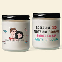 Load image into Gallery viewer, Personalized Couple Scented Candle - Roses Are Red, Nuts Are Brown Scented Candle PopCulturePrints