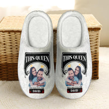 Load image into Gallery viewer, Personalized 'This Queen Only Has Eyes For' Home Slippers for Couples Shoes PopCulturePrints