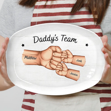 Load image into Gallery viewer, Daddy's Team Hand Punch - Personalized Plate Plate PopCulturePrints