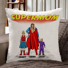 Load image into Gallery viewer, Supermom Family Personalized Pillow - Custom Gift for Loved Ones Pillow PopCulturePrints