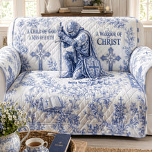 Load image into Gallery viewer, Sacred Templar Knight Toile De Jouy Quilted Sofa Cover, Personalized Gifts For Christians 02qhdt290626 Sofa Cover PopCulturePrints