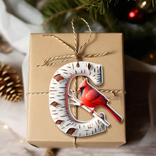 Load image into Gallery viewer, Personalized Cardinal Alphabet Christmas Ornaments Ornament PopCulturePrints