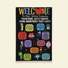 Load image into Gallery viewer, Personalized Teacher Welcome Poster - Create Core Memories in Classroom Poster & Canvas PopCulturePrints