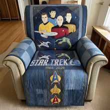 Load image into Gallery viewer, “Blast Off to Nostalgia!” - Space Adventure Quilted Sofa Cover, Personalized Gifts for Star Trek Fans Sofa Cover PopCulturePrints