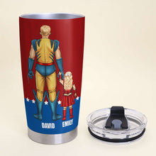 Load image into Gallery viewer, Personalized Superhero Dad Tumbler - Father's Day Gift Tumbler Cup PopCulturePrints