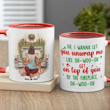 Load image into Gallery viewer, Personalized Romantic Couple Christmas Mug - Unwrap Me Design Coffee Mug PopCulturePrints