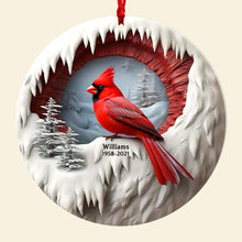 Load image into Gallery viewer, Personalized Cardinal Memorial Ornament for Family Ornament PopCulturePrints