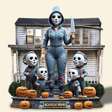 Load image into Gallery viewer, "Slay Every Day, Horror Mom Style" - Personalized Horror Mom Acrylic Plaque - Gift for Mom, Grandma, Best Friends Shaped Plaques PopCulturePrints