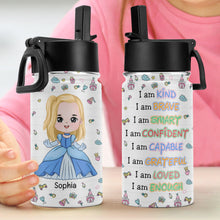 Load image into Gallery viewer, Personalized Kids Tumbler - Empowering Affirmations Design Kid Tumbler PopCulturePrints