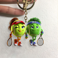 Load image into Gallery viewer, Personalized Tennis Couple Keychain - Custom Match Love Keychains PopCulturePrints