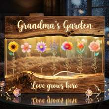 Load image into Gallery viewer, “Love Grows Here” - Personalized Mom's Garden Light Box - Gifts for Mom and Grandma Light Box PopCulturePrints