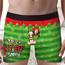 Load image into Gallery viewer, Custom Funny Elf Boxers for Men - Personalized Gift Boxer Briefs PopCulturePrints
