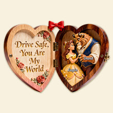 Load image into Gallery viewer, Drive Safe, You Are My World - Fairy Tale Couple Car Visor Clip - Personalized Gift for Couples Car Visor Clip PopCulturePrints