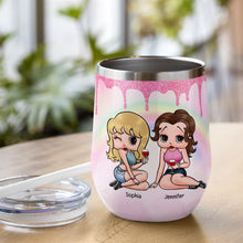 Load image into Gallery viewer, Personalized 'Walk Through Fire' Wine Tumbler - Gift for Sisters & Friends Wine Tumbler PopCulturePrints