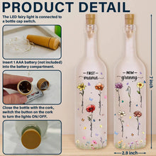 Load image into Gallery viewer, "From First Mom to Now Grandma: A Floral Tribute" - Personalized Bottle Light Gift for Mom, Grandma, and Loved Ones Bottle Light PopCulturePrints