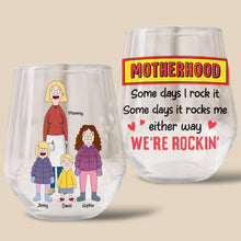 Load image into Gallery viewer, Motherhood: 'Some days I rock it, some days it rocks me' - Personalized Glass Egg Cup for Mom and Grandma Glass Egg Cup PopCulturePrints