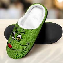 Load image into Gallery viewer, Personalized Grinch-Themed Christmas Slippers Shoes PopCulturePrints
