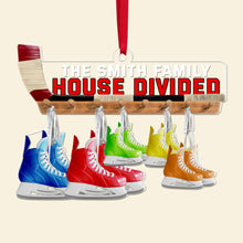 Load image into Gallery viewer, Custom Family Christmas Ornament - House Divided Ice Skates Ornament PopCulturePrints