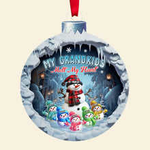 Load image into Gallery viewer, Personalized Snowman Family Christmas Ornament for Grandma Ornament PopCulturePrints