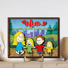 Load image into Gallery viewer, Personalized Family Print - Mom & Kids Holding Hands Wood Sign PopCulturePrints