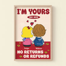 Load image into Gallery viewer, Personalized Couple Canvas Print - 'I'm Yours' Anniversary Gift Poster & Canvas PopCulturePrints